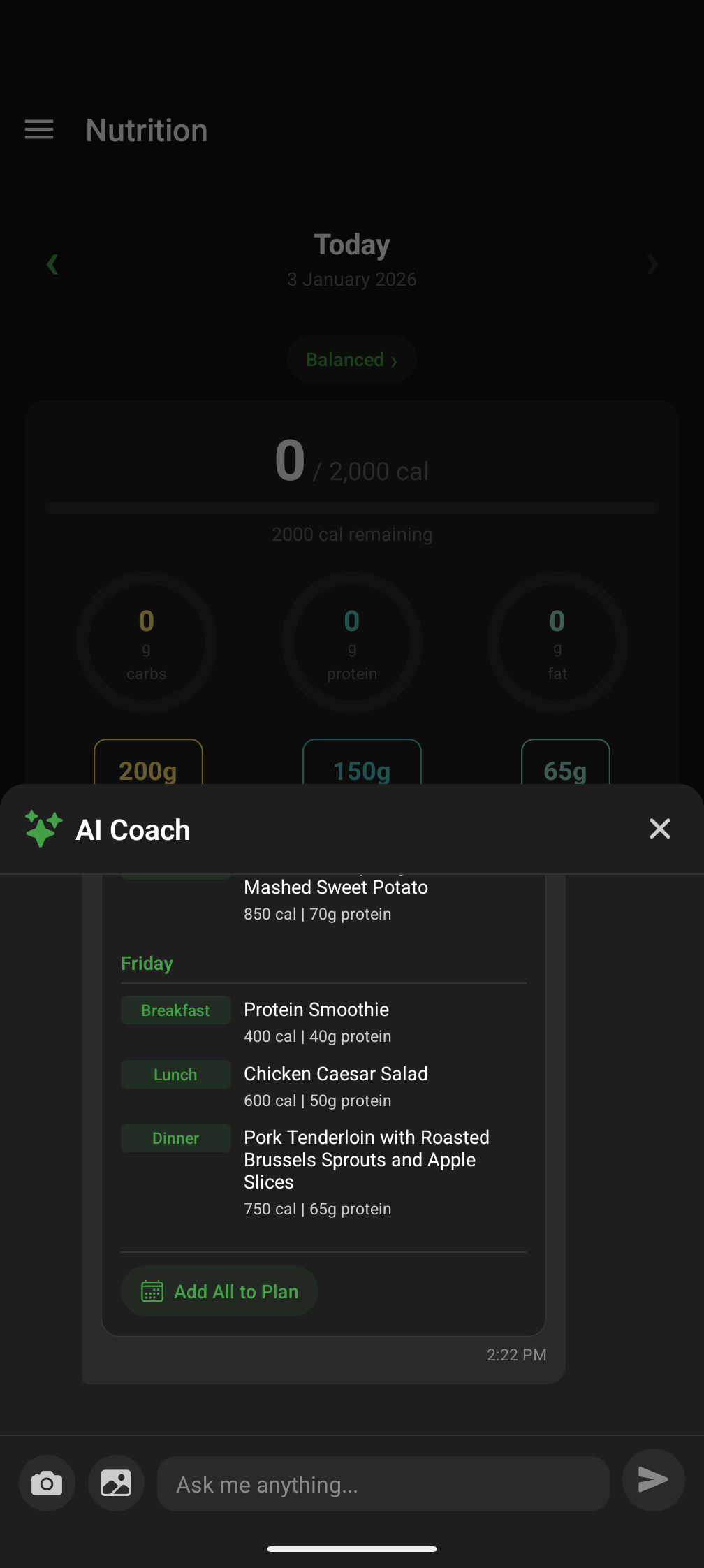 AI Meal Planning